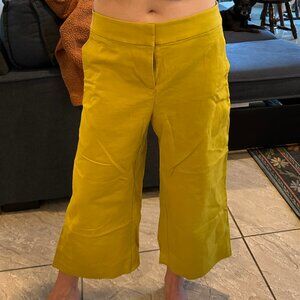 LOFT Petites Cropped Wide-Leg Pants – Yellow – Size 10P